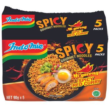Indomie Mi Goreng Fried Noodles - Spicy Red Curry 5 x 90g