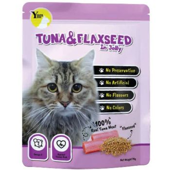 Yum Yum Cat Pouch Tuna And Flaxseed In Jelly 70g