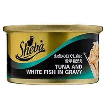 Sheba Cat Canned Food Flaked Tuna Whitefish 85g