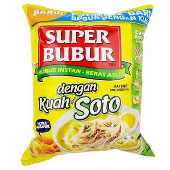 Super Bubur Dengan Kuah Soto Delicious Instant Porridge with Soto soup 46g
