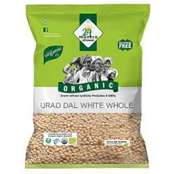 Organic White Gramurad Dal White Whole 500gm17.63oz