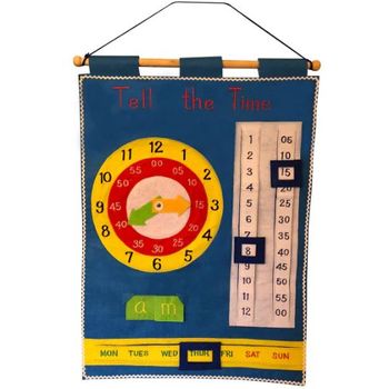 Smart Mama Soft Play Fabric Wall Chart Tell the Time Chart