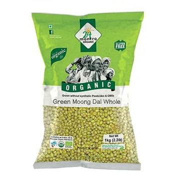 24 Mantra Organic Dal Green Moong Whole 1kg