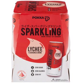 Pokka Sparkling Flavoured Drink Lychee 4pcs 325ml