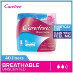 Carefree Breathable Pantiliners Unscented