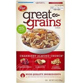 Great Grains Cranberry Almond Crunch Whole Grain Cereal 396g Box