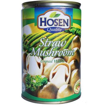 Hosen Straw Mushroom Unpeeled Easy Open 425g