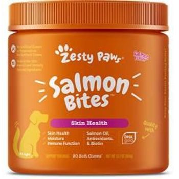 Zesty Paws Dog Salmon Bites Skin Health Salmon 90 Soft Chews 360g