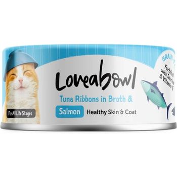 Loveabowl Cat Canned Food Tuna Ribbons With Salmon In Broth 70g
