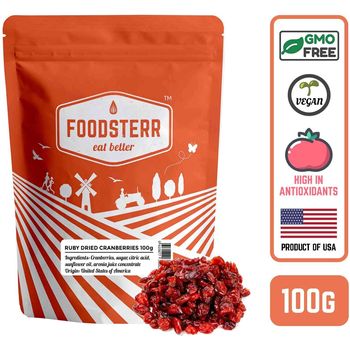 Foodsterr Ruby Dried Cranberries 100g