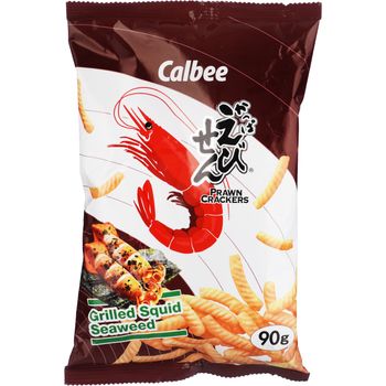 Calbee Prawn Crackers Grilled Squid Seaweed 90g