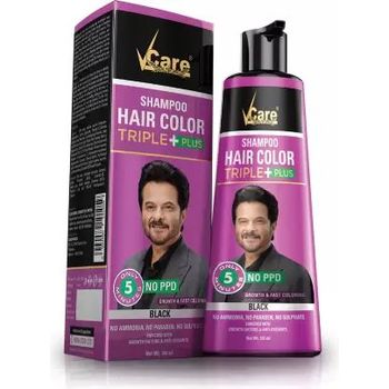 VCare Hair Color Triple Plus Shampoo Hair Color black 180ml