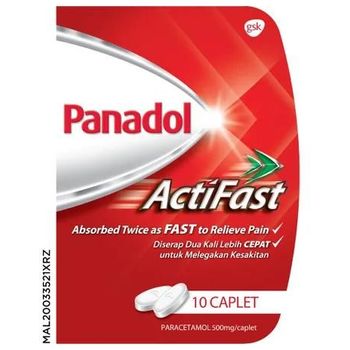 Panadol Actifast Untuk Melegakan Sakit Pantas 10 Tablet