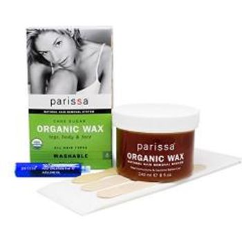 Parissa Organic Sugar Hair Removal Wax Complete Salon Style Waxing Kit for Legs Body Underarms & Face Including Aftercare Oil