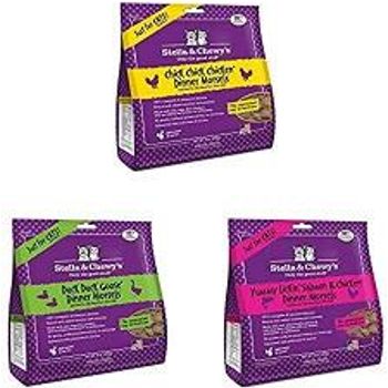 Stella & Chewy Freeze-dried Raw Dinner Cat Food Chicken, Duck And Salmon & Chicken 260g. Each