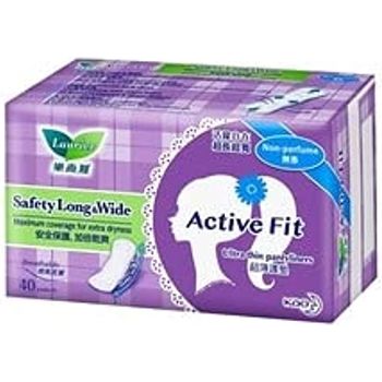 Laurier Active Fit Safety Long And Wide Pantyliners 40 Sachet