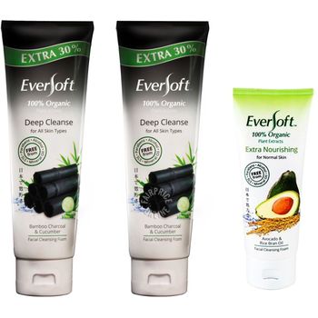 Eversoft Organic Bamboo Charcoal Facial Cleansing Foam 130g