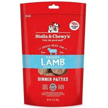 Stella & Chewy Freeze Dried Dog Food For Adult Dogs Lamb Patties 14 Ounce Bag