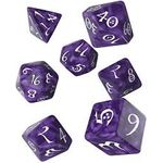 Q Workshop Qwocle1b Classic Rpg Dice Set Lavender white 7 Multi-coloured