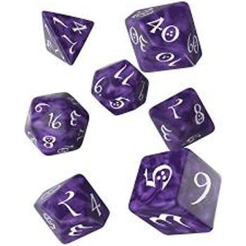 Q Workshop Qwocle1b Classic Rpg Dice Set Lavender white 7 Multi-coloured