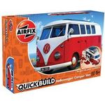 Airfix Quickbuild Volkswagen Camper Van Red Brick Building Plastic Model Kit J6017 Multicolour