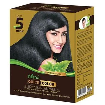 Nisha Quick Colour Henna Based Hair Colour Natural Black 60g