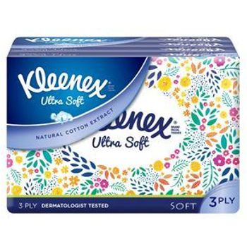 Kleenex Softpack Ultra Soft Facial Tissue Floral 50 Sheets