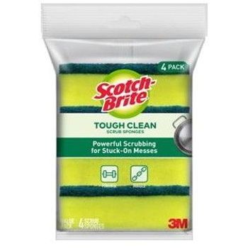 Scotch Brite Tough Clean Scouring Sponge 4's