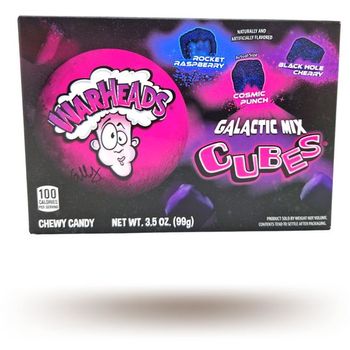 Warheads Galactic Mix Cubes Sour Chewy Candy 3 flavours 99g