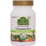 NaturesPlus Source of Life Garden Certified Organic Vitamin B12-1000 mcg methylcobalamin 60 Vegan Capsules Whole Food Vitamin B12 Supplement Energy Boost Vegetarian Gluten 30 Servings