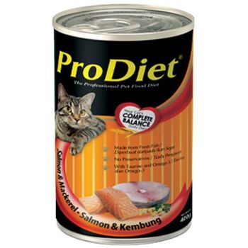 ProDiet Adult Canned Food Mackerel And Salmon 400g | Makanan Kucing ProDiet
