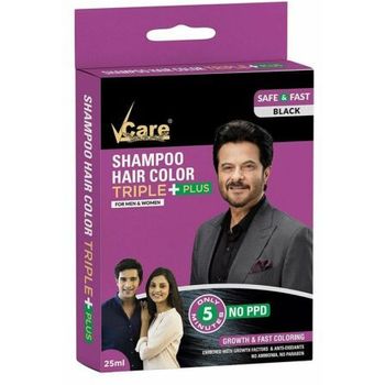 VCare Shampoo Hair Color Triple Plus Black 25ml