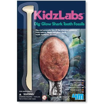 4M KidzLabs Dig Glow Shark Tooth Fossils