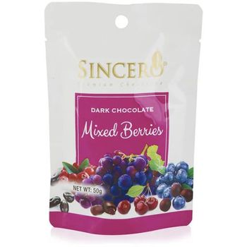 Sincero Dark Chocolate Coated Mixed Berries 50g