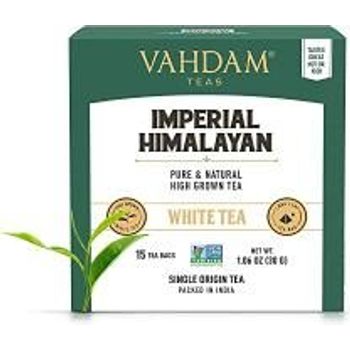 Vahdam Imperial Himalayan Long Leaf White Tea 15 Tea Bags 30g