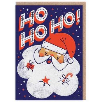 Ohh Deer Christmas Dark Blue Ho Ho Ho