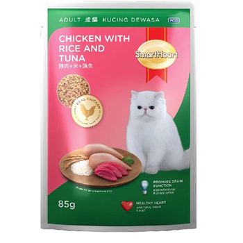 SmartHeart Chicken With Rice And Tuna In Jelly Cat Food Pouches 85g