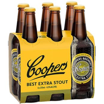 Coopers Best Extra Stout 6 Pack Bottles 375ml
