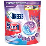 Breeze Concentrated 5 in 1 Laundry Capsules Fresh Lavender 40 Capsules