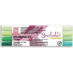 ZIG Brushables Twin-Tip Brush Markers Pen 4 Color Green Set
