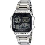 Casio Men's Ae-1200whd-1a Silver Stainless-steel Quartz Watch With Digital Dial