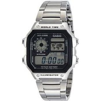 Casio Men's Ae-1200whd-1a Silver Stainless-steel Quartz Watch With Digital Dial