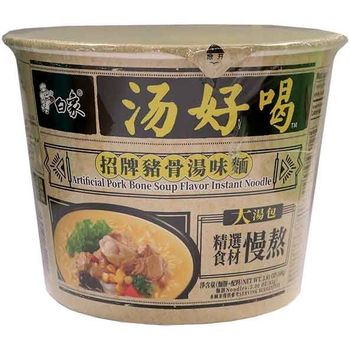 Baixiang Instant Bowl Noodle Artificial Pork Bone Soup Flavour 108g