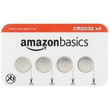 Amazon Basics 4 Pack Cr2032 3 Volt Lithium Coin Cell Battery