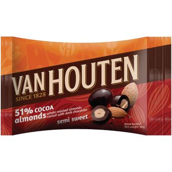 Van Houten Semi Sweet Almond Pouch 80g