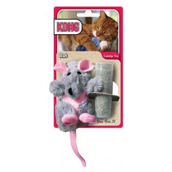 Kong Refillable Feather Rat Catnip Cat Toy Grey One Size 20g