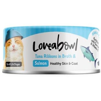 Loveabowl Cat Canned Food Tuna Ribbons With Salmon In Broth 70g
