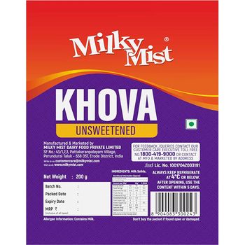 Milky Mist Khova Unsweetened 200g