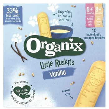 Organix - Baby Biscuits, Little Ruskits Vanilla (10x6g)
