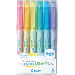 Pilot Frixion Light Soft Color Erasable Highlighter Pen 6 Color Set SFL-60SL-6CS